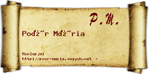 Poór Mária névjegykártya