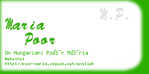 maria poor business card